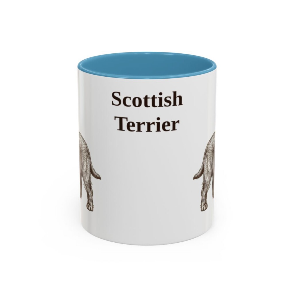 scottish-terrier-mug-light-blue-1 11oz Scottish Terrier Mug, Vintage Dog Portrait Coffee Mug, Dog Lover Gift