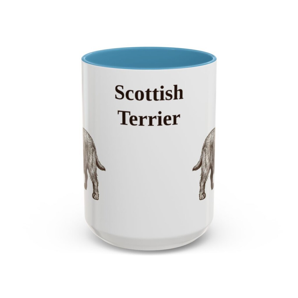 15oz Scottish Terrier Mug, Vintage Dog Portrait Coffee Mug, Dog Lover Gift