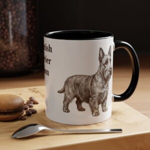 11oz Scottish Terrier Dog Mom Mug, Vintage Sketch Coffee Mug, Dog Mom Gift