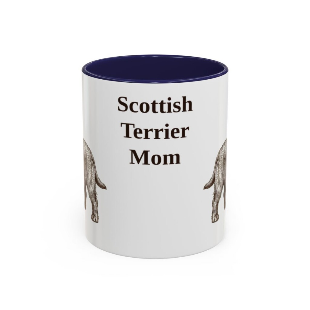 11oz Scottish Terrier Dog Mom Mug, Vintage Sketch Coffee Mug, Dog Mom Gift