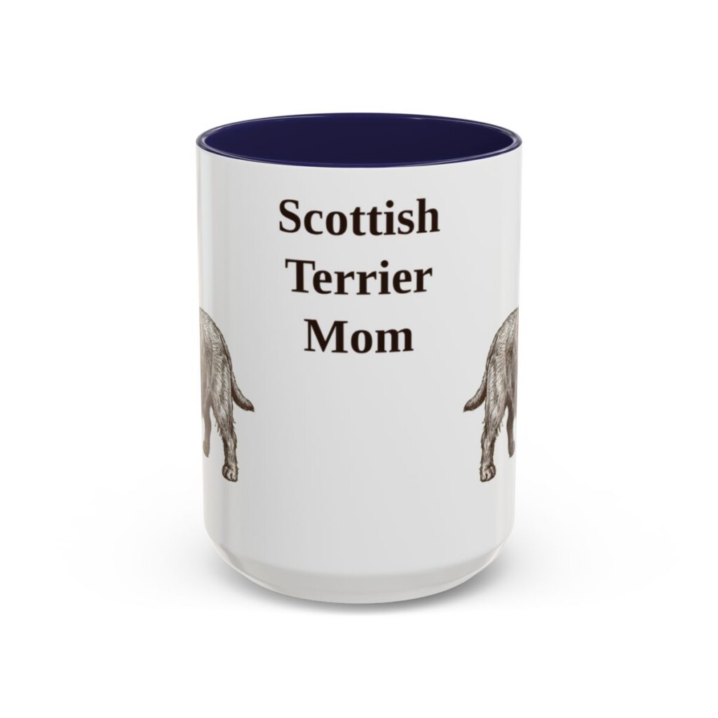 15oz Scottish Terrier Dog Mom Mug, Vintage Sketch Coffee Mug, Dog Mom Gift