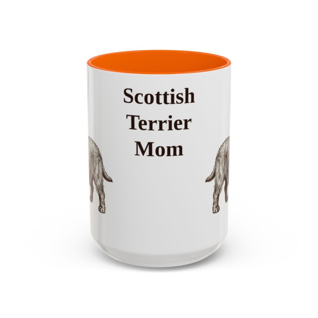 15oz Scottish Terrier Dog Mom Mug, Vintage Sketch Coffee Mug, Dog Mom Gift