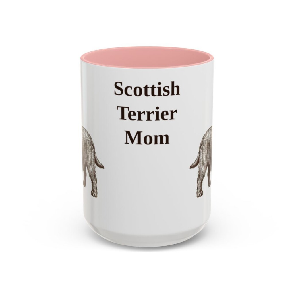 15oz Scottish Terrier Dog Mom Mug, Vintage Sketch Coffee Mug, Dog Mom Gift