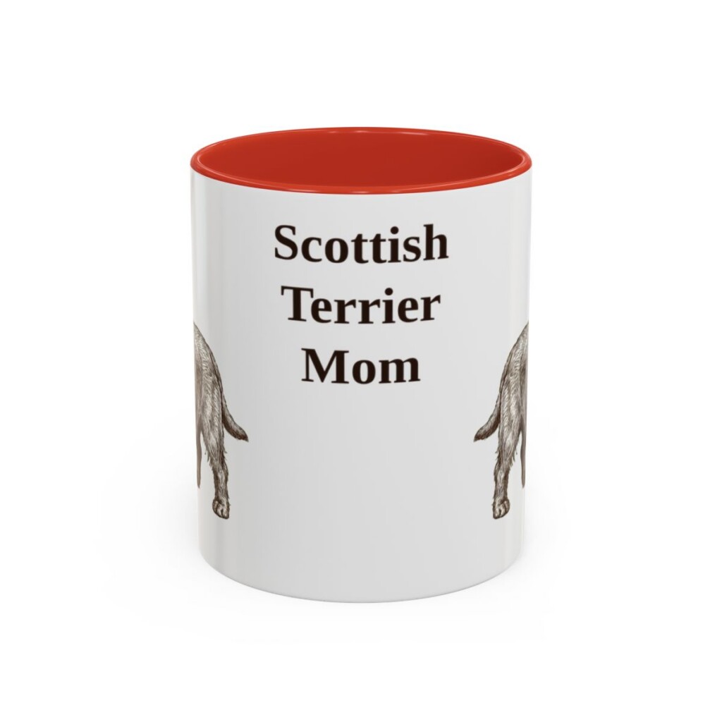 11oz Scottish Terrier Dog Mom Mug, Vintage Sketch Coffee Mug, Dog Mom Gift