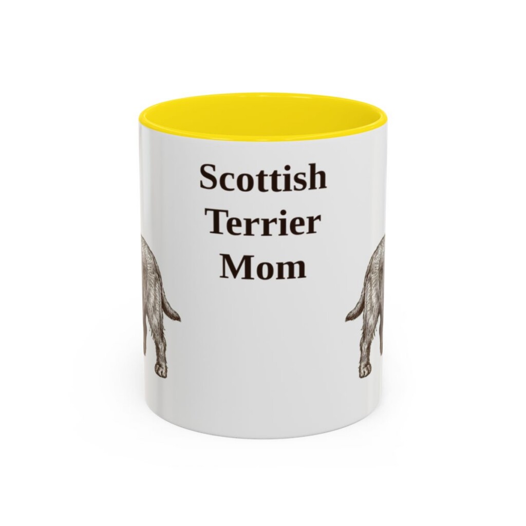 11oz Scottish Terrier Dog Mom Mug, Vintage Sketch Coffee Mug, Dog Mom Gift