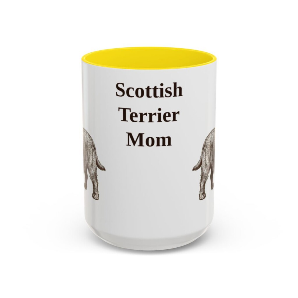 15oz Scottish Terrier Dog Mom Mug, Vintage Sketch Coffee Mug, Dog Mom Gift