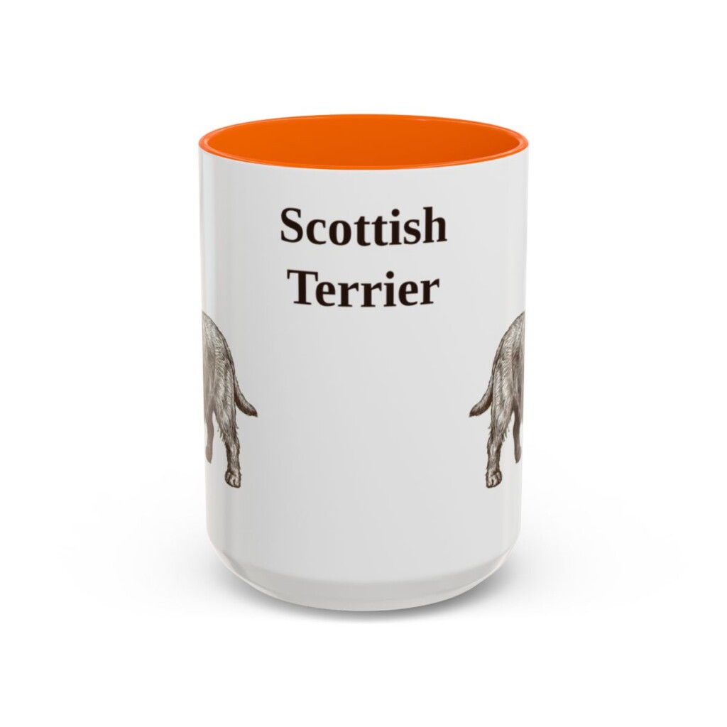 15oz Scottish Terrier Mug, Vintage Dog Portrait Coffee Mug, Dog Lover Gift