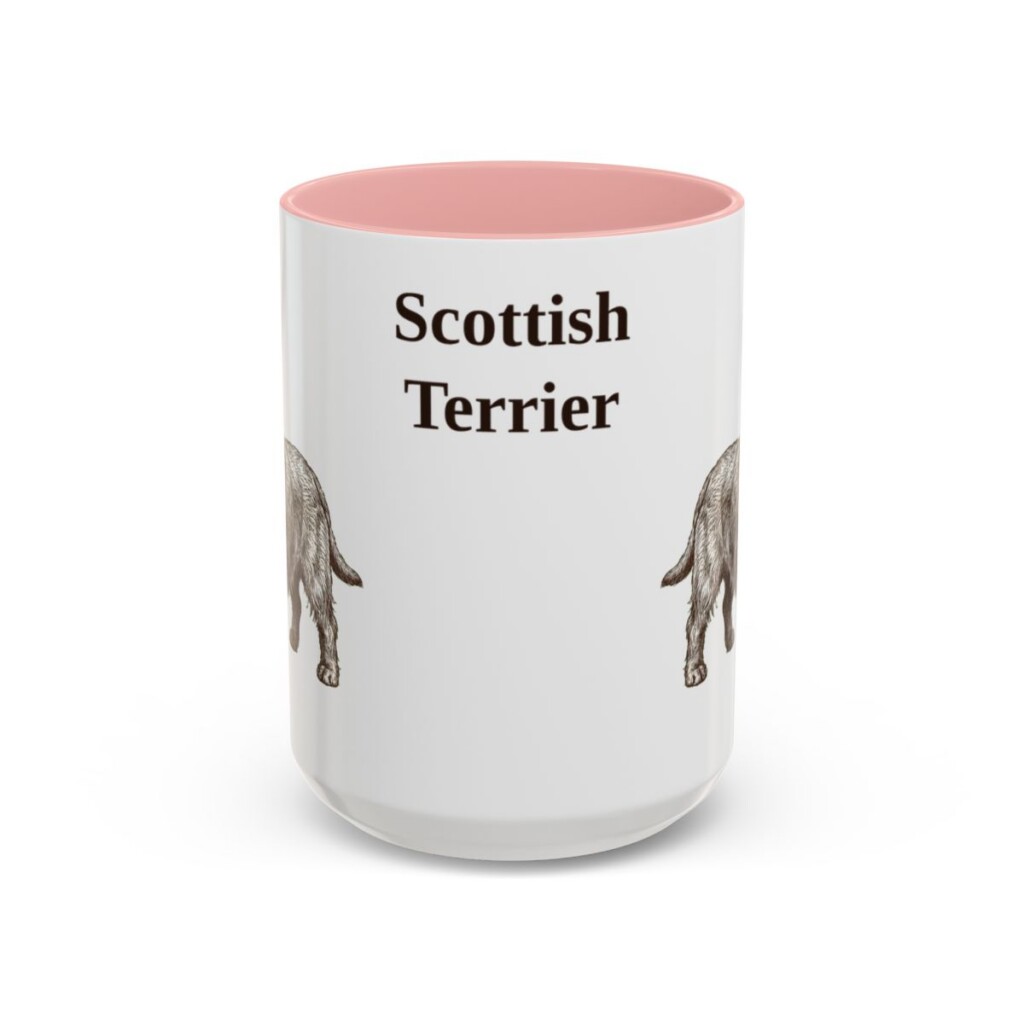 15oz Scottish Terrier Mug, Vintage Dog Portrait Coffee Mug, Dog Lover Gift