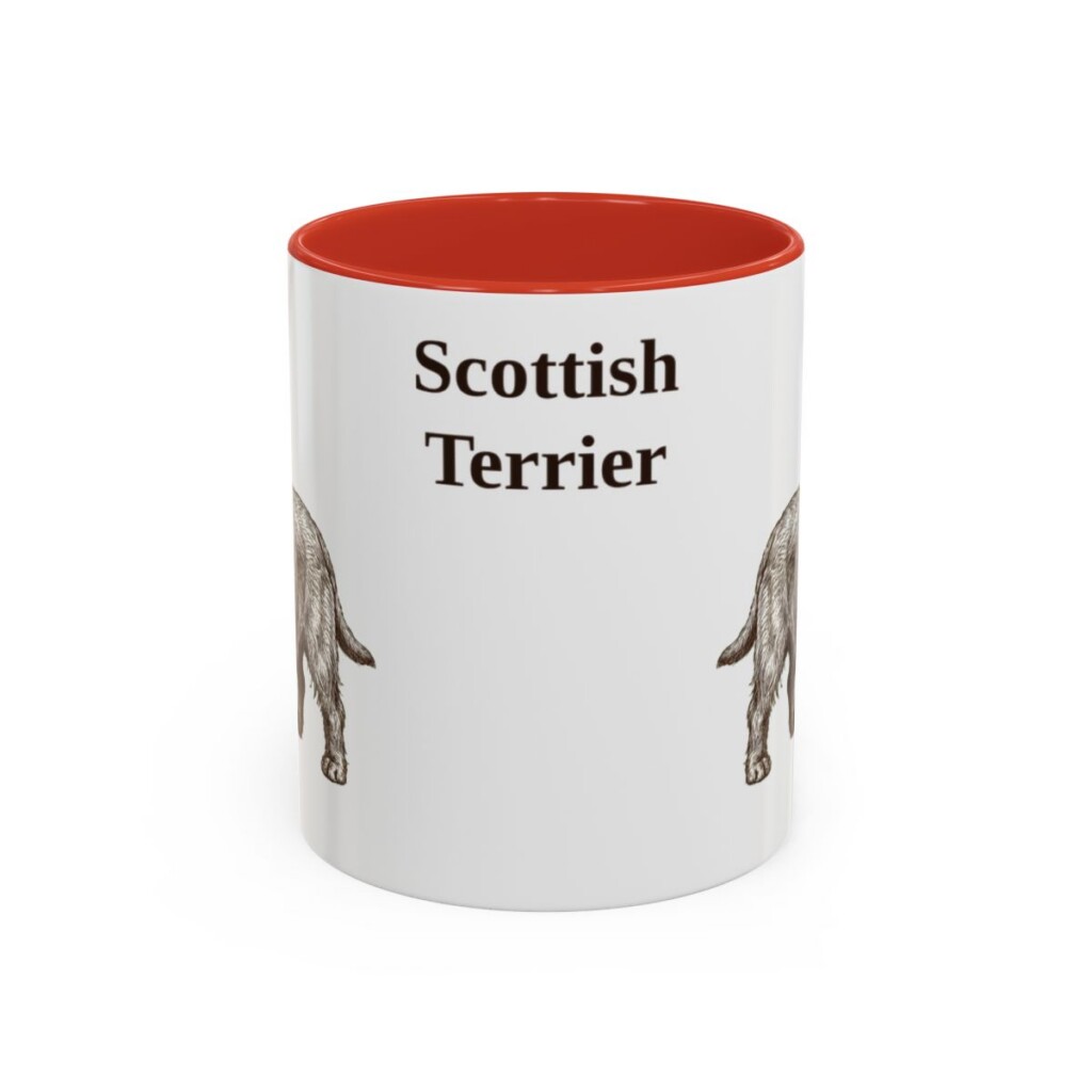 scottish-terrier-mug-red-1 11oz Scottish Terrier Mug, Vintage Dog Portrait Coffee Mug, Dog Lover Gift
