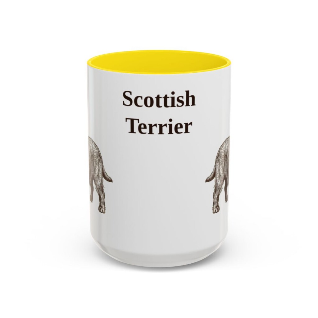 15oz Scottish Terrier Mug, Vintage Dog Portrait Coffee Mug, Dog Lover Gift
