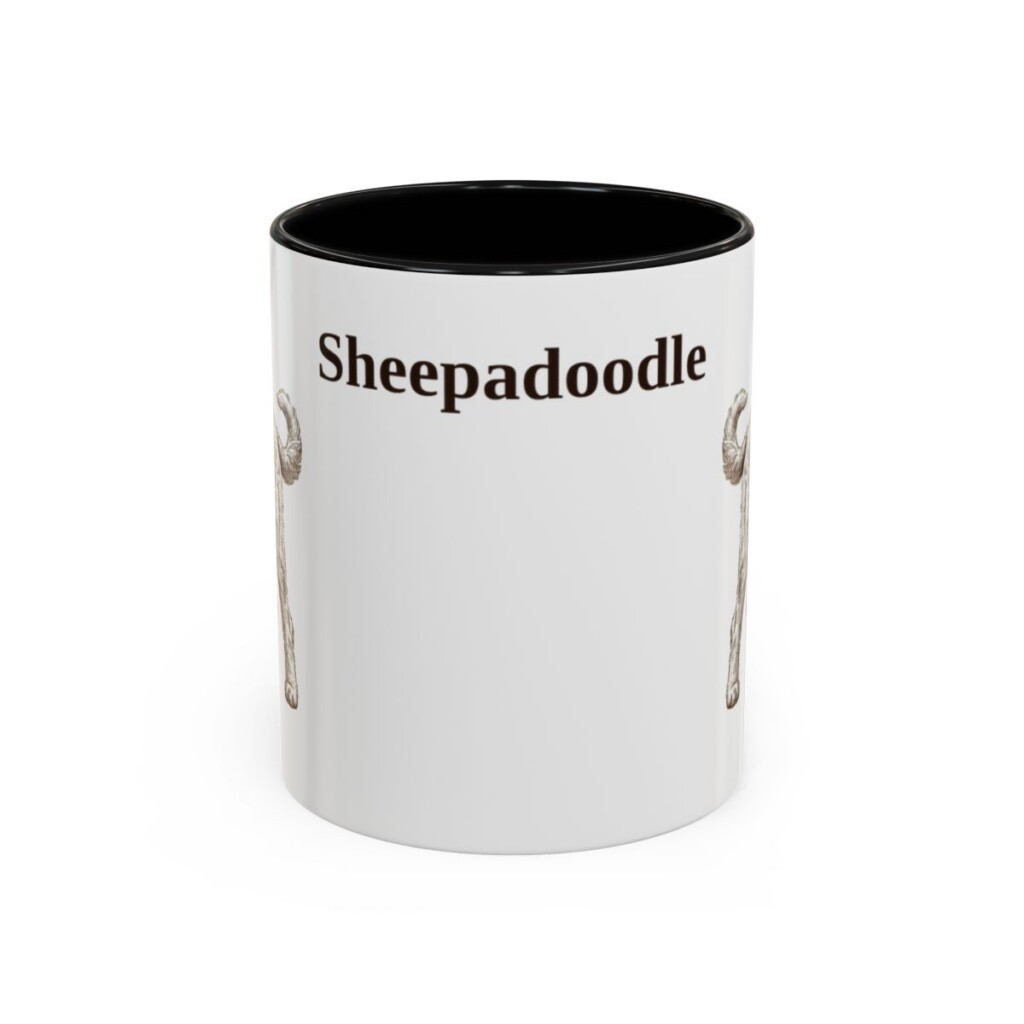 11oz Sheepadoodle Mug, Vintage Dog Portrait Coffee Mug, Dog Lover Gift