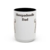 15oz Sheepadoodle Dog Dad Mug, Vintage Sketch Coffee Mug, Dog Dad Gift