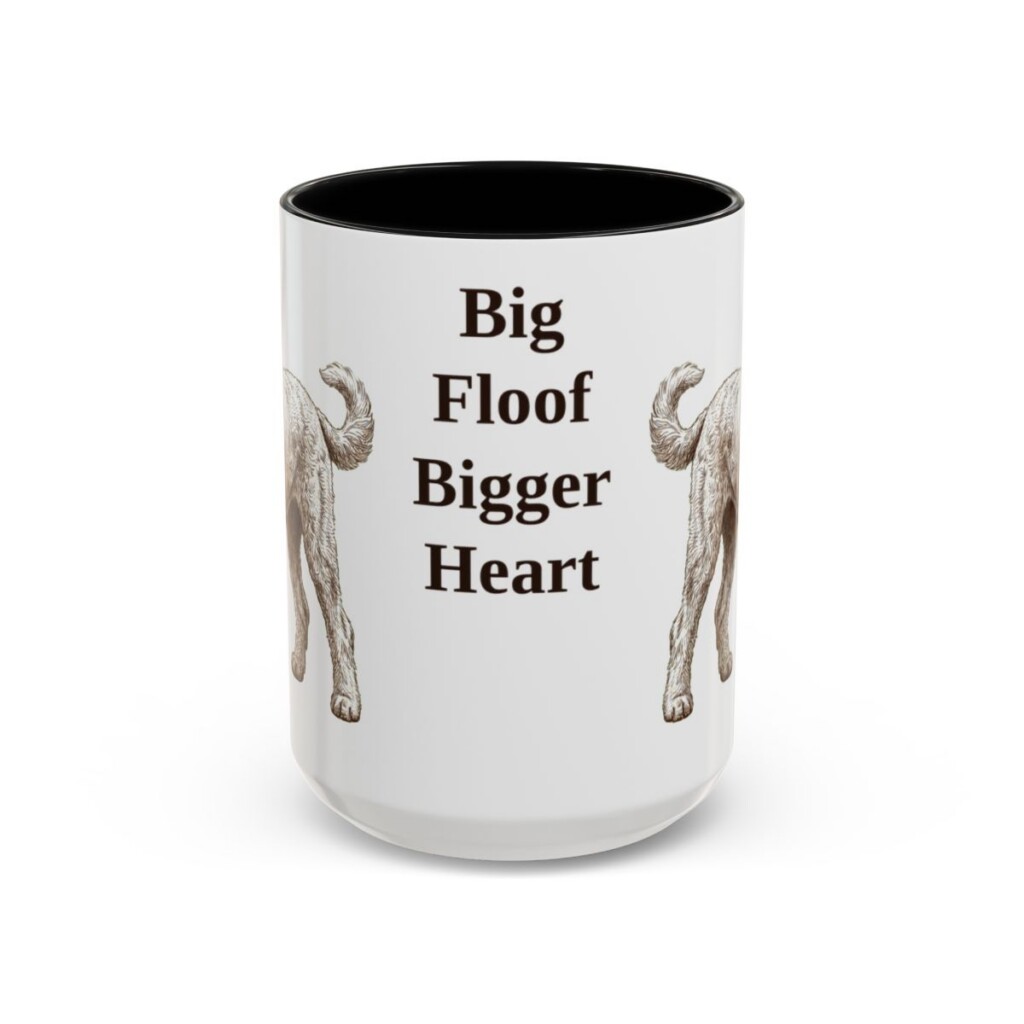 15oz Funny Sheepadoodle Mug, Big Floof Bigger Heart, Vintage Dog Coffee Mug, Dog Lover Gift