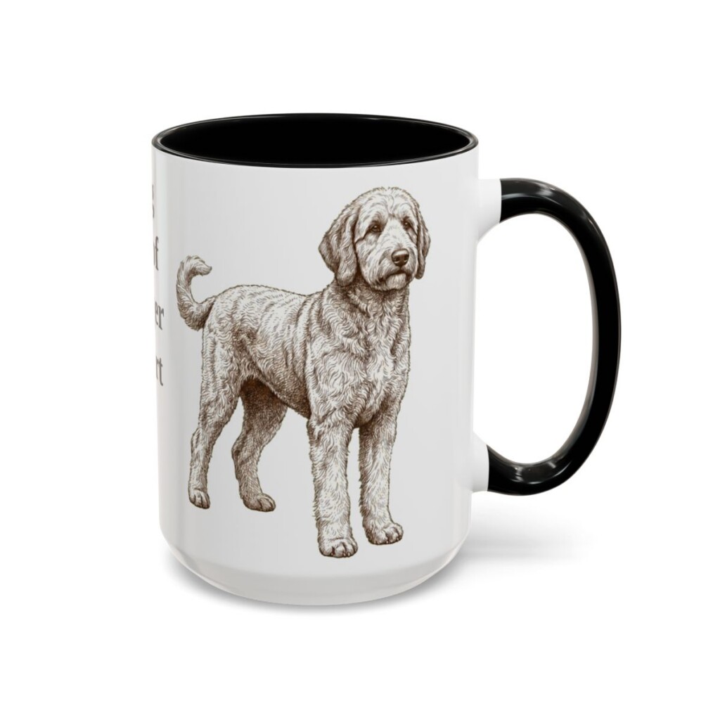 15oz Funny Sheepadoodle Mug, Big Floof Bigger Heart, Vintage Dog Coffee Mug, Dog Lover Gift