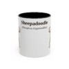 11oz Sheepadoodle Latin Mug, Sheepadoodle, Vintage Dog Coffee Mug, Dog Lover Gift