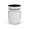 15oz Sheepadoodle Latin Mug, Sheepadoodle, Vintage Dog Coffee Mug, Dog Lover Gift