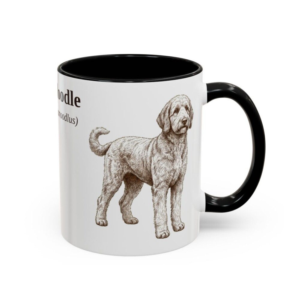 11oz Sheepadoodle Latin Mug, Sheepadoodle, Vintage Dog Coffee Mug, Dog Lover Gift