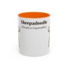 11oz Sheepadoodle Latin Mug, Sheepadoodle, Vintage Dog Coffee Mug, Dog Lover Gift