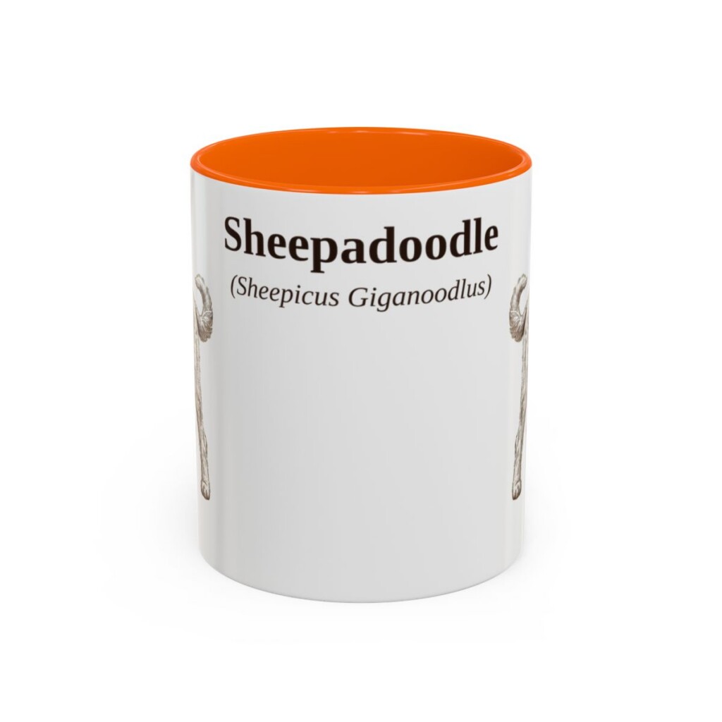 11oz Sheepadoodle Latin Mug, Sheepadoodle, Vintage Dog Coffee Mug, Dog Lover Gift