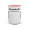 15oz Sheepadoodle Latin Mug, Sheepadoodle, Vintage Dog Coffee Mug, Dog Lover Gift
