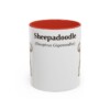 11oz Sheepadoodle Latin Mug, Sheepadoodle, Vintage Dog Coffee Mug, Dog Lover Gift