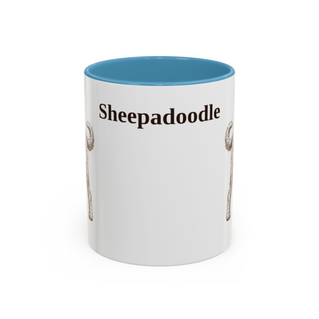 11oz Sheepadoodle Mug, Vintage Dog Portrait Coffee Mug, Dog Lover Gift