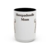 15oz Sheepadoodle Dog Mom Mug, Vintage Sketch Coffee Mug, Dog Mom Gift