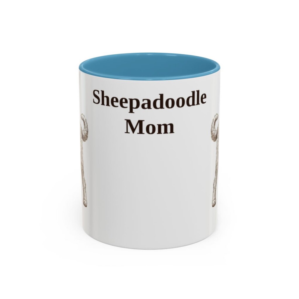 11oz Sheepadoodle Dog Mom Mug, Vintage Sketch Coffee Mug, Dog Mom Gift