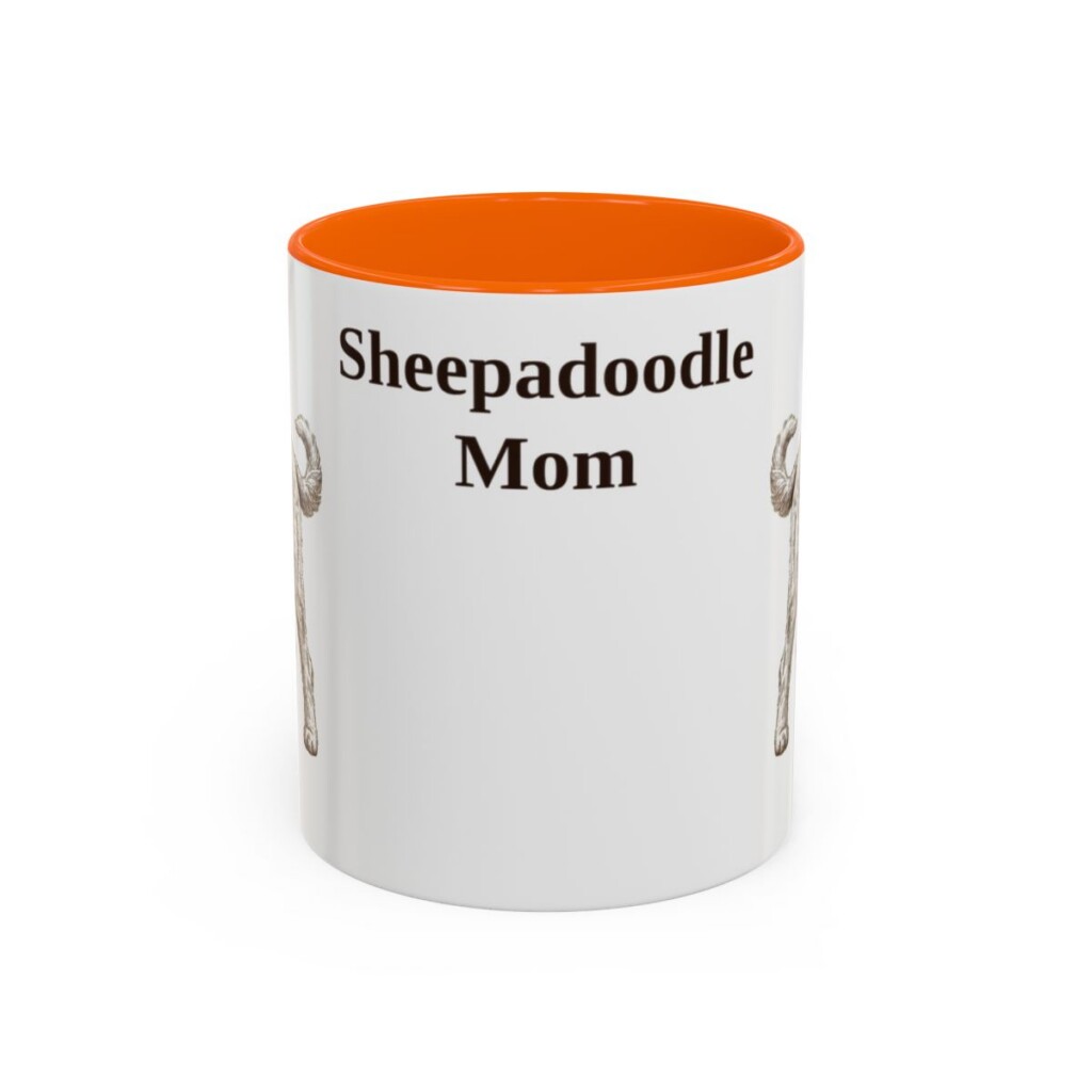 11oz Sheepadoodle Dog Mom Mug, Vintage Sketch Coffee Mug, Dog Mom Gift