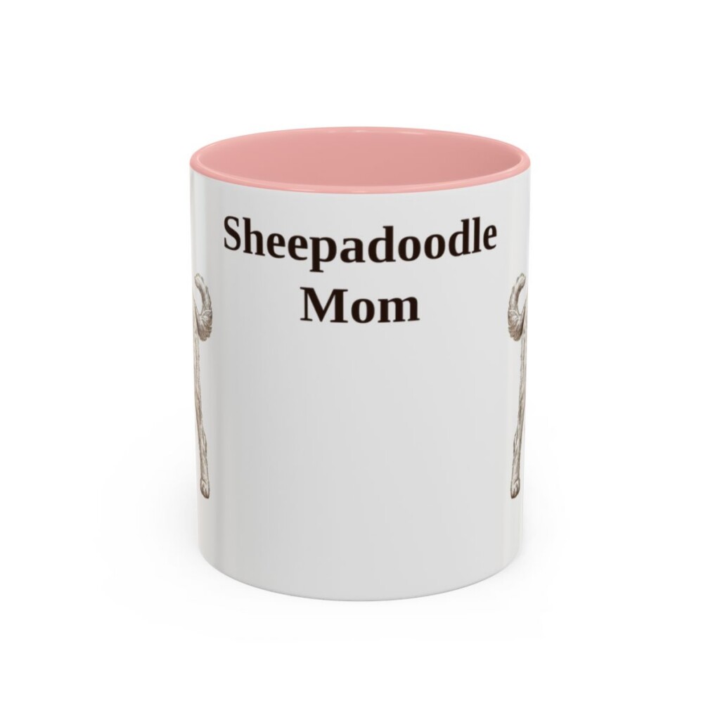 11oz Sheepadoodle Dog Mom Mug, Vintage Sketch Coffee Mug, Dog Mom Gift