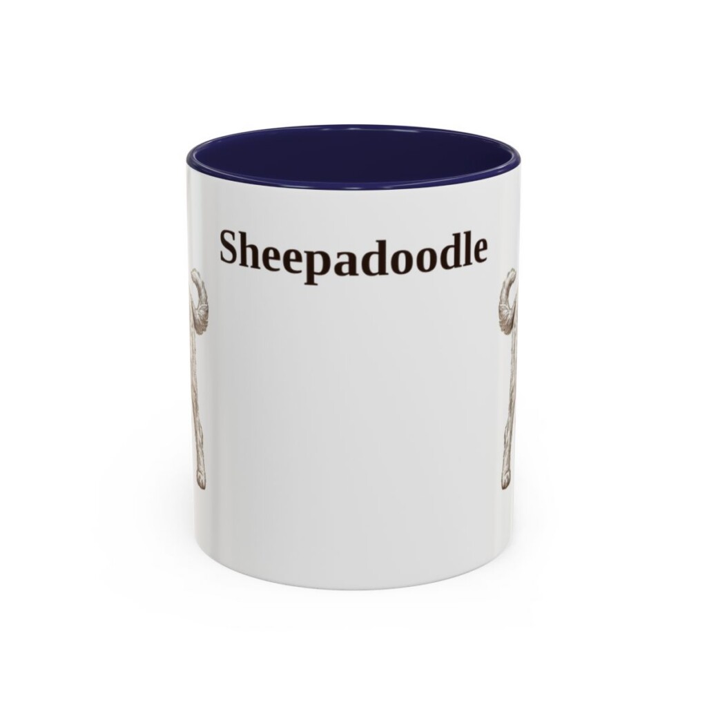 11oz Sheepadoodle Mug, Vintage Dog Portrait Coffee Mug, Dog Lover Gift