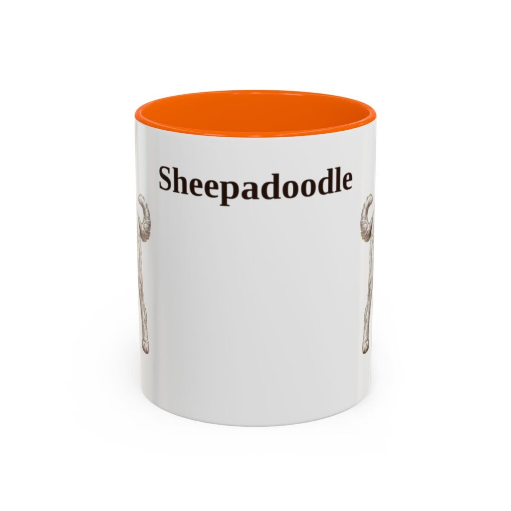 11oz Sheepadoodle Mug, Vintage Dog Portrait Coffee Mug, Dog Lover Gift