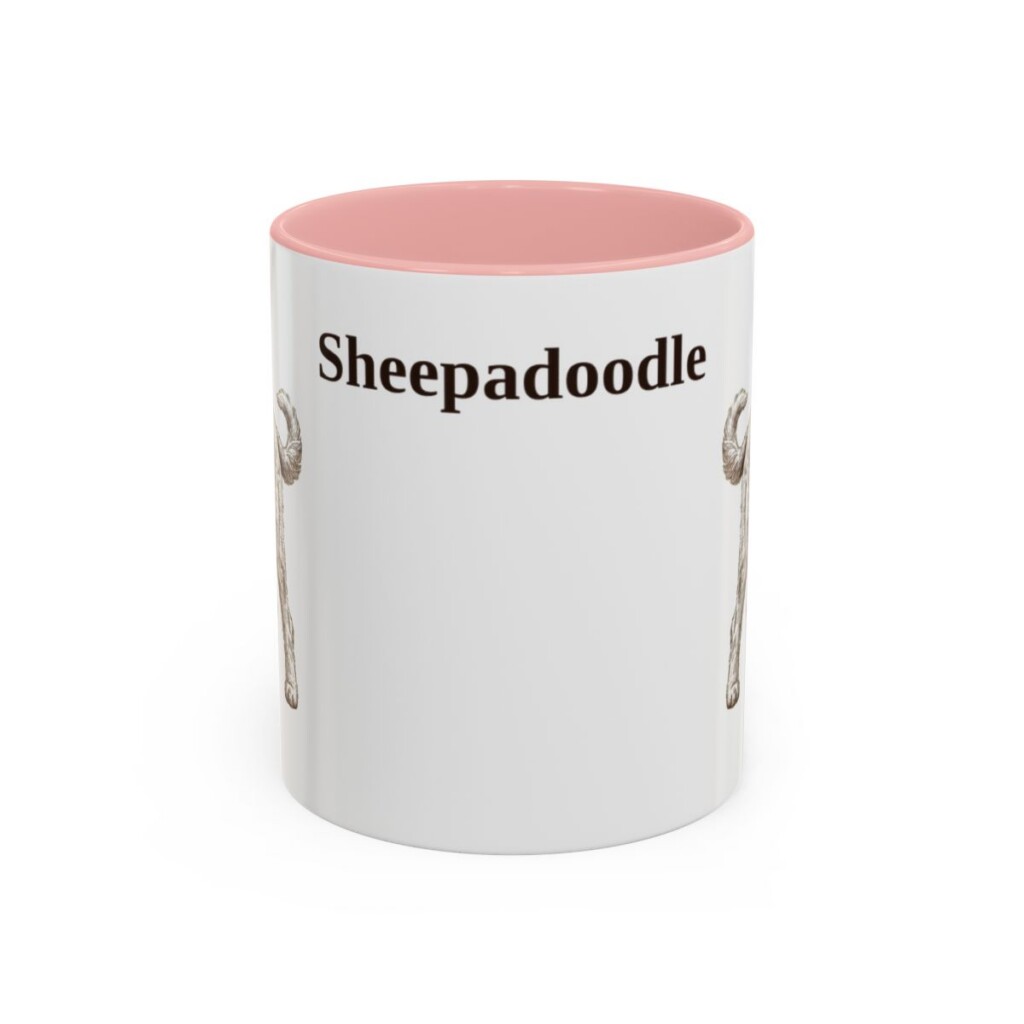 11oz Sheepadoodle Mug, Vintage Dog Portrait Coffee Mug, Dog Lover Gift
