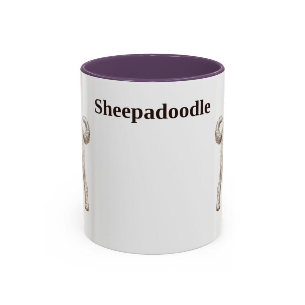 11oz Sheepadoodle Mug, Vintage Dog Portrait Coffee Mug, Dog Lover Gift