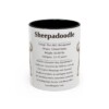 11oz Sheepadoodle Mug, Illustrated Dog Breed Facts Coffee Mug, Vintage Dog Keepsake Gift