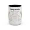15oz Sheepadoodle Mug, Illustrated Dog Breed Facts Coffee Mug, Vintage Dog Keepsake Gift