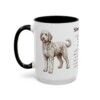 15oz Sheepadoodle Mug, Illustrated Dog Breed Facts Coffee Mug, Vintage Dog Keepsake Gift