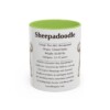 11oz Sheepadoodle Mug, Illustrated Dog Breed Facts Coffee Mug, Vintage Dog Keepsake Gift