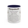 11oz Sheepadoodle Mug, Illustrated Dog Breed Facts Coffee Mug, Vintage Dog Keepsake Gift