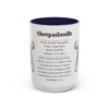 15oz Sheepadoodle Mug, Illustrated Dog Breed Facts Coffee Mug, Vintage Dog Keepsake Gift