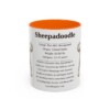 11oz Sheepadoodle Mug, Illustrated Dog Breed Facts Coffee Mug, Vintage Dog Keepsake Gift
