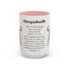 15oz Sheepadoodle Mug, Illustrated Dog Breed Facts Coffee Mug, Vintage Dog Keepsake Gift