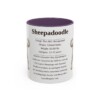 11oz Sheepadoodle Mug, Illustrated Dog Breed Facts Coffee Mug, Vintage Dog Keepsake Gift