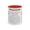 11oz Sheepadoodle Mug, Illustrated Dog Breed Facts Coffee Mug, Vintage Dog Keepsake Gift
