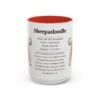 15oz Sheepadoodle Mug, Illustrated Dog Breed Facts Coffee Mug, Vintage Dog Keepsake Gift