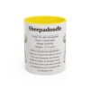 11oz Sheepadoodle Mug, Illustrated Dog Breed Facts Coffee Mug, Vintage Dog Keepsake Gift