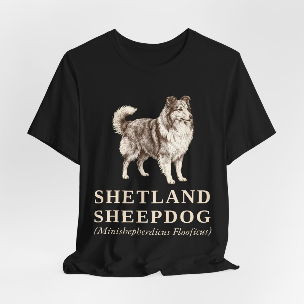 Shetland Sheepdog Latin Shirt, Vintage Dog Sketch Tee, Dog Latin Gift
