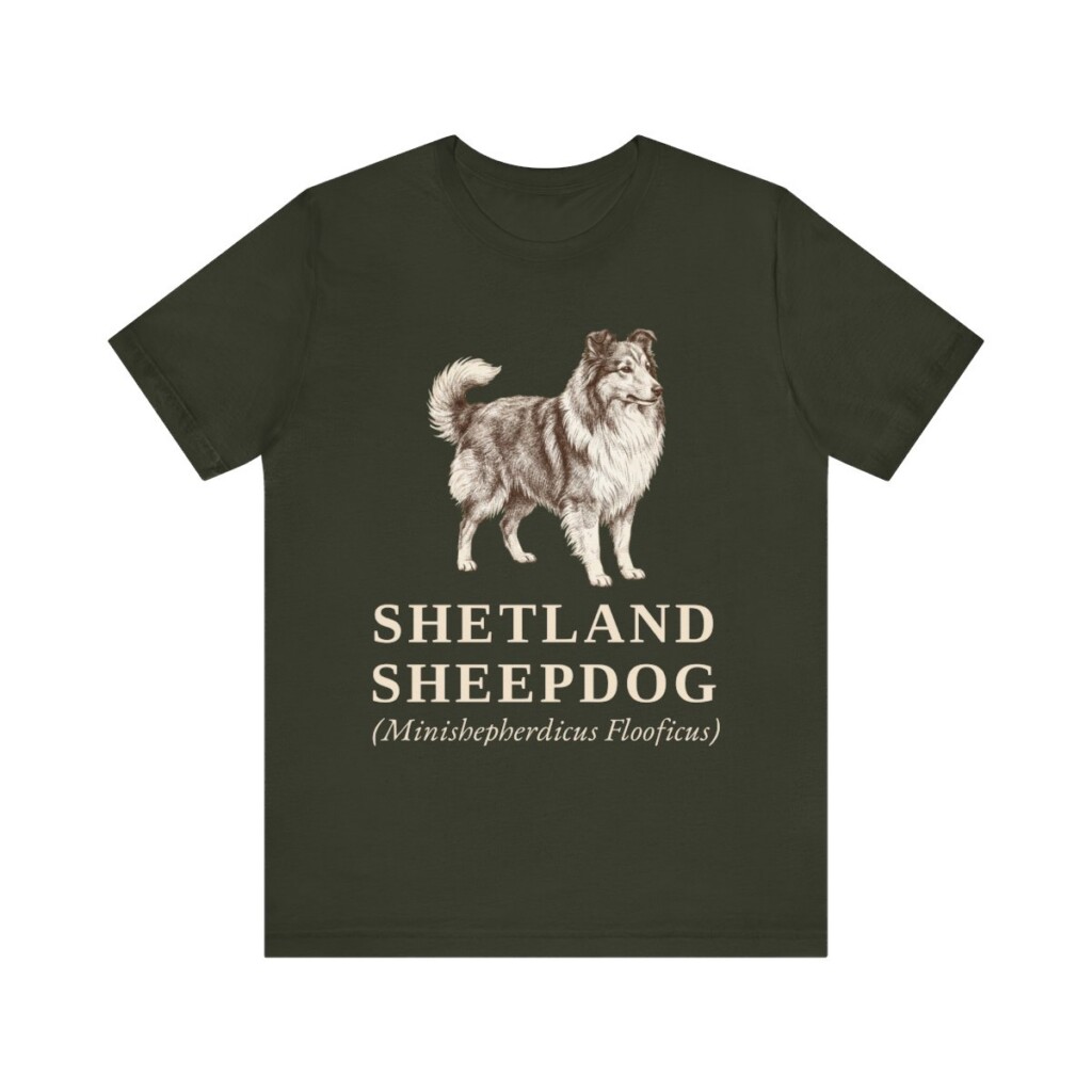 Shetland Sheepdog Latin Shirt, Vintage Dog Sketch Tee, Dog Latin Gift