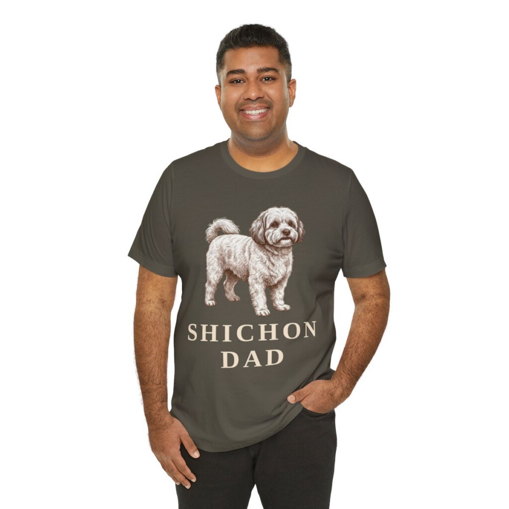 Shichon Dad Shirt, Vintage Dog Sketch Tee, Dog Dad Gift