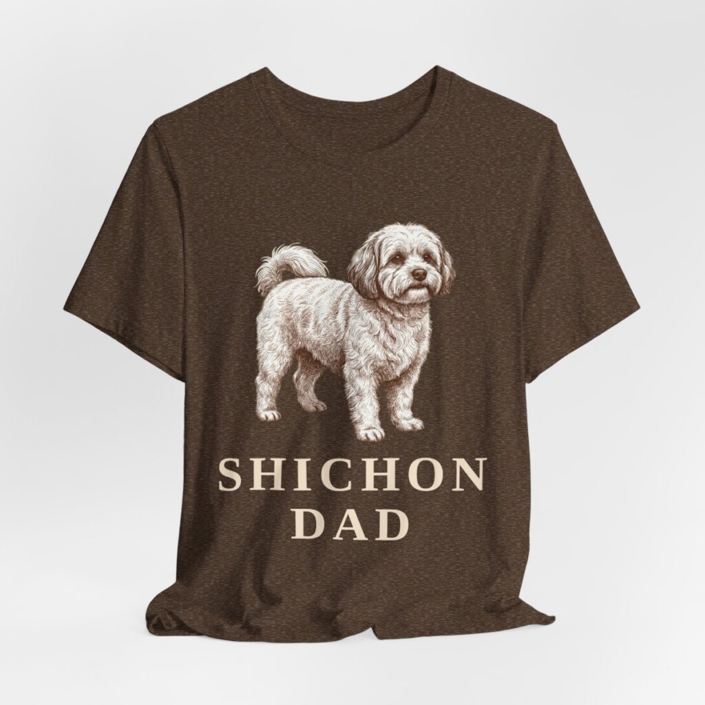 Shichon Dad Shirt, Vintage Dog Sketch Tee, Dog Dad Gift